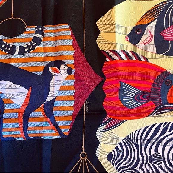 Hermès Scarf with Lanterns/Animals, Multicolor - Picture 3 of 6